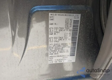 2024 Nissan Frontier Sv 4X2 from USA, damaged, VIN 1N6ED1EJ9RN628234